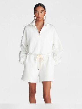NWT KBB White Quarter-Zip Sweatshirt